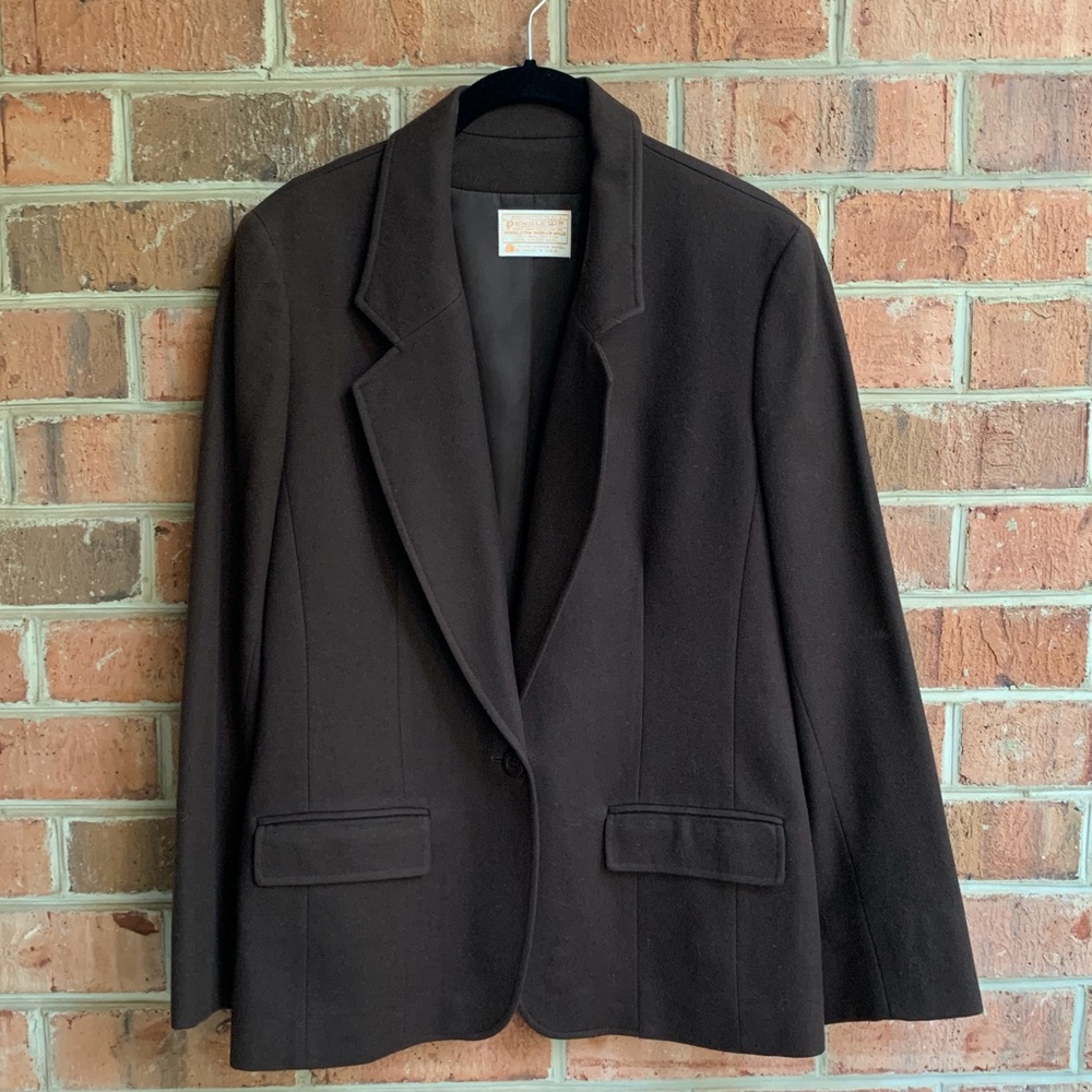Pendleton Chocolate Wool Blazer